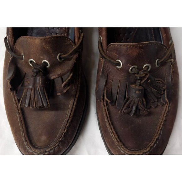 Sperry Top-Sider Mens 10M Brown Leather With Tassles Slip On Loafers Shoes - Picture 3 of 16